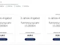 Angebote für VW Wartungsvertrag: 2, 3 oder 4 Jahre Laufzeit mit 15.000 km/Jahr. Günstigster Preis für 4 Jahre.