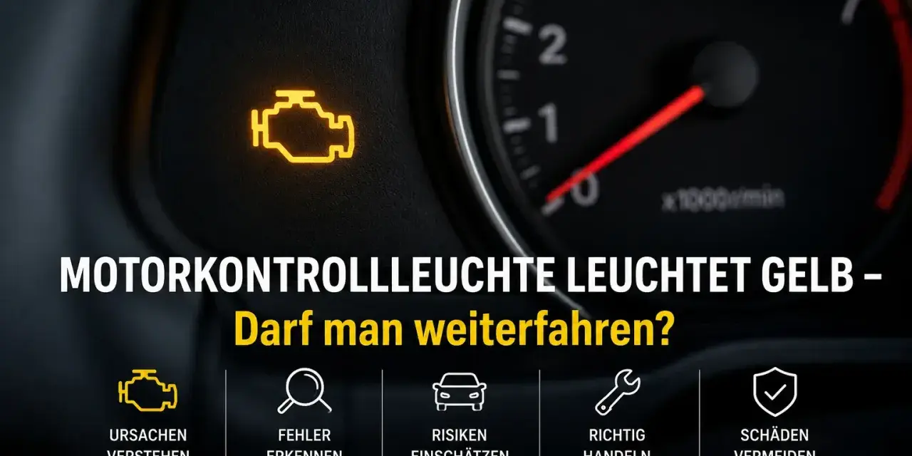 Gelbe Motorkontrollleuchte leuchtet. Was tun, wenn die Motorleuchte leuchtet? Ursachen verstehen, Fehler erkennen, Risiken einschätzen, richtig handeln, Schäden vermeiden.