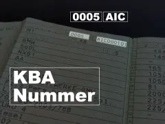 Fahrzeugschein mit KBA Nummer und Felgendaten. Die Nummer AIC000101 ist sichtbar.