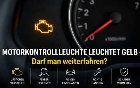 Gelbe Motorkontrollleuchte leuchtet. Was tun, wenn die Motorleuchte leuchtet? Ursachen verstehen, Fehler erkennen, Risiken einschätzen, richtig handeln, Schäden vermeiden.