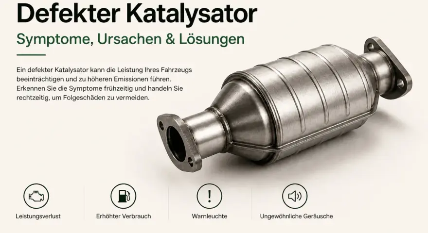 Ein kaputter Katalysator am Auto verursacht Leistungsverlust, erhöhten Verbrauch und Warnleuchten.