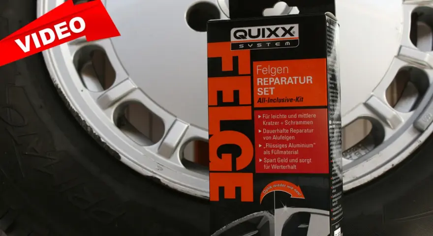 Reparatur-Set für alufelgen selber reparieren. Mit dem QUIXX Felgen Reparatur Set werden Kratzer und Schrammen dauerhaft behoben.